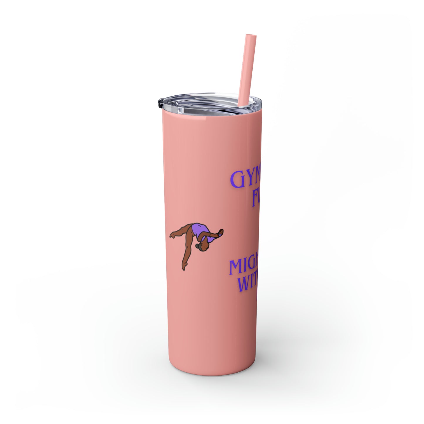 Gymnast Fuel Skinny Tumbler with Straw, 20oz