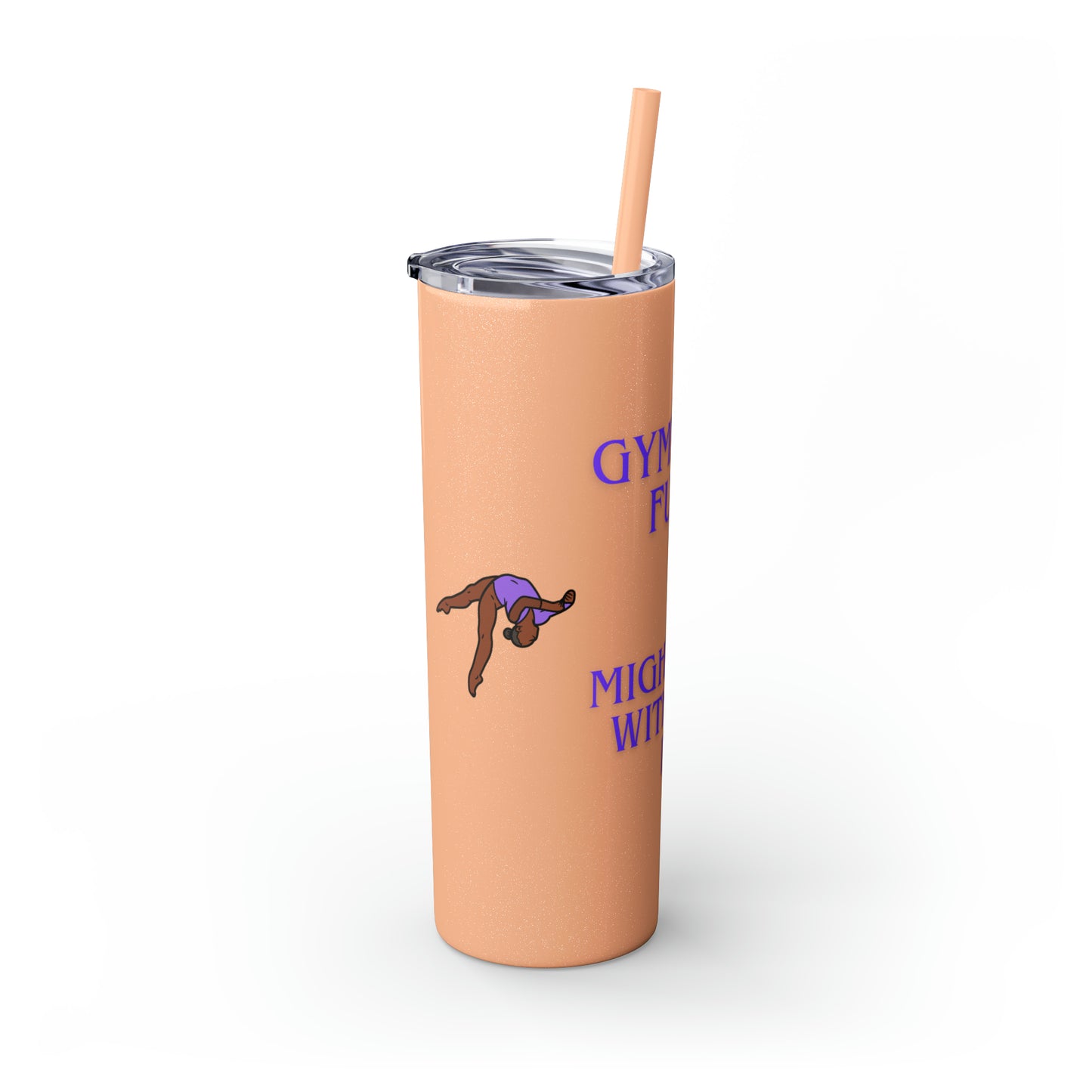 Gymnast Fuel Skinny Tumbler with Straw, 20oz