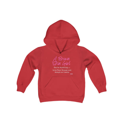 Brown Skin Girl Can Be Anything Youth Heavy Blend Hooded Sweatshirt