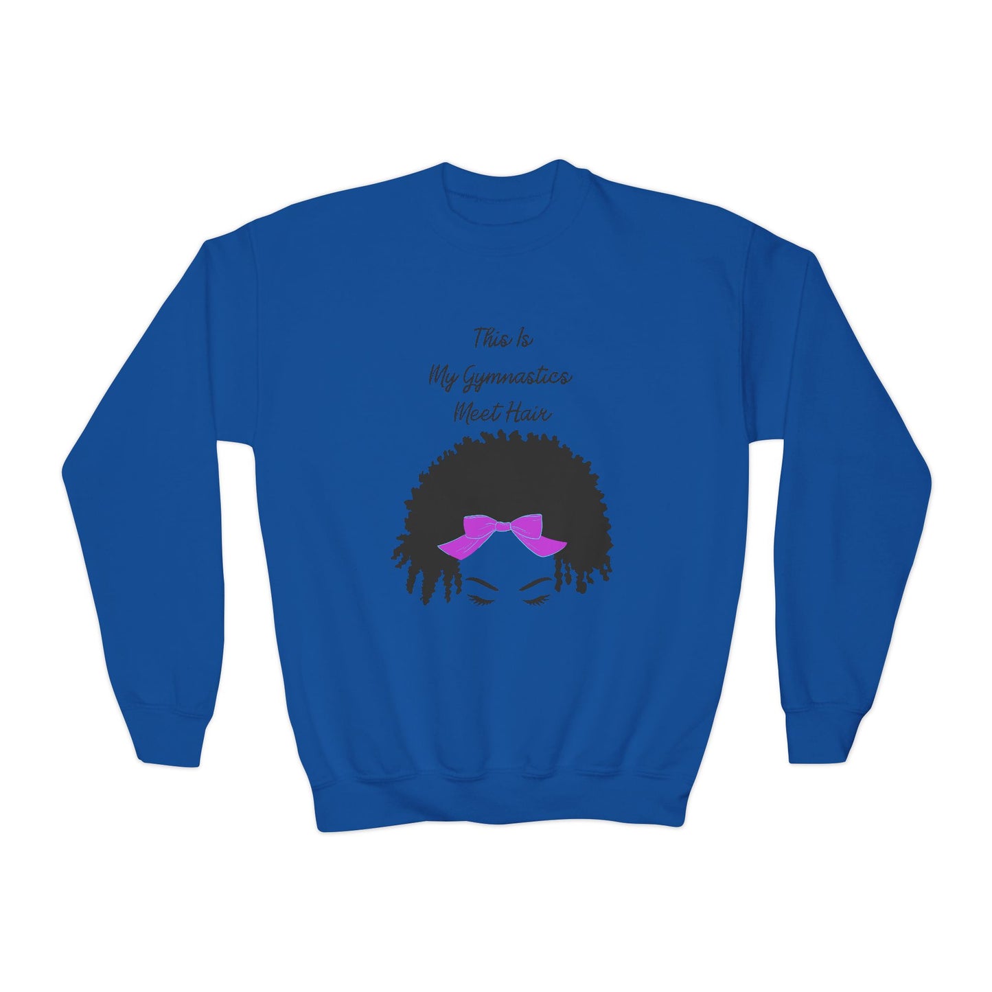 Youth Crewneck Sweatshirt - "This Is My Gymnastics Meet Hair" - Fun & Stylish Gym Gear