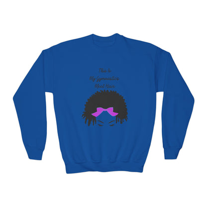 Youth Crewneck Sweatshirt - "This Is My Gymnastics Meet Hair" - Fun & Stylish Gym Gear