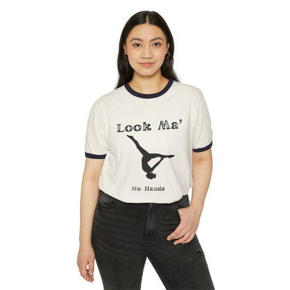 Look Ma Teenager/Adult Unisex Cotton Ringer T-Shirt