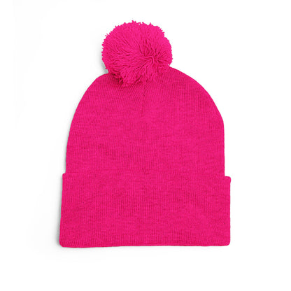 Gymnast Embroidered (Personalized) Pom-Pom Knit Beanie – Warm Cuffed Winter Hat for Gymnasts & Fans