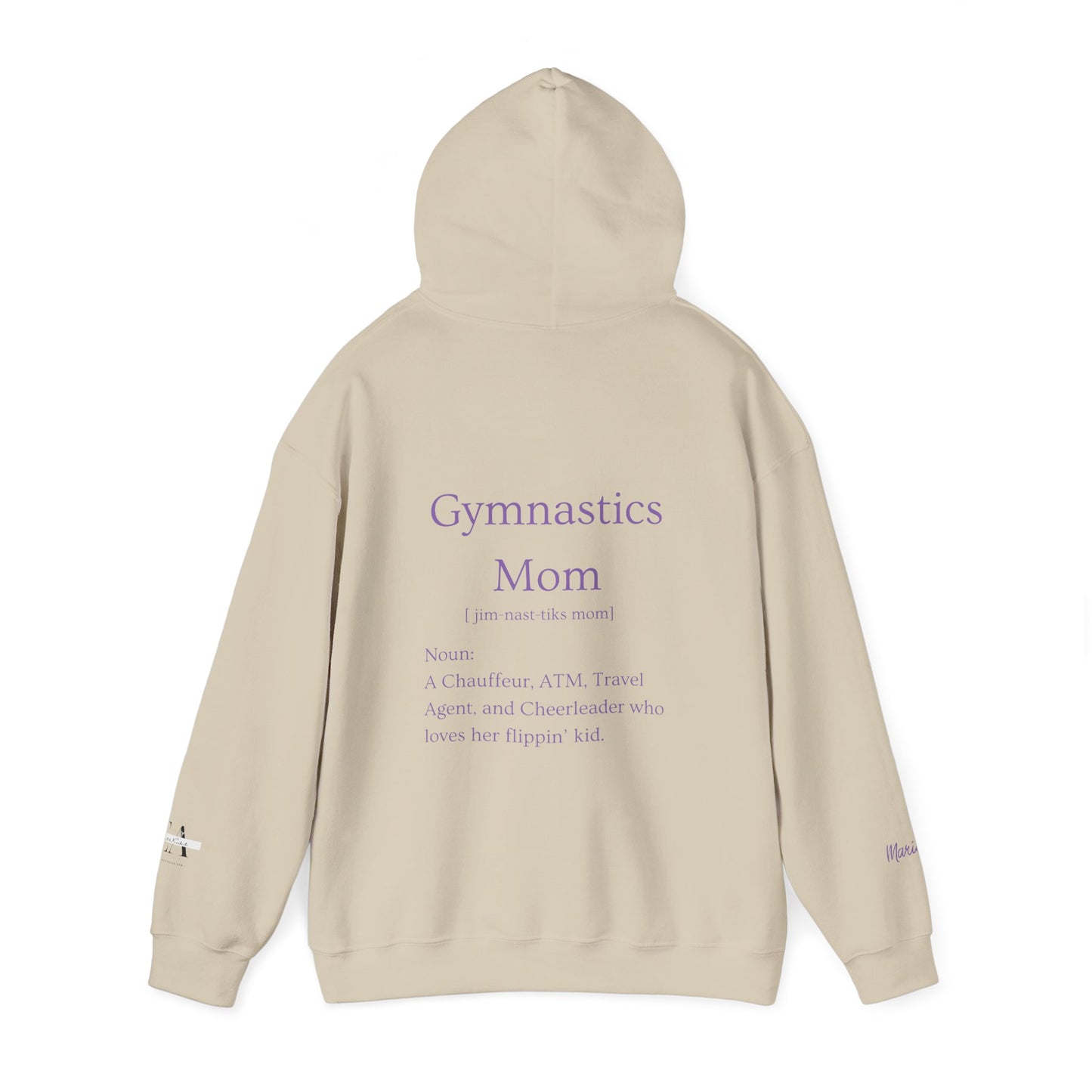 Gymnastics Mom Hoodie (Personalized Name on Sleeve)— Proud Supporter Sweatshirt