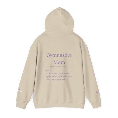 Gymnastics Mom Hoodie (Personalized Name on Sleeve)— Proud Supporter Sweatshirt