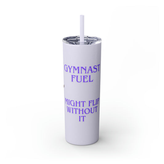 Gymnast Fuel Skinny Tumbler with Straw, 20oz