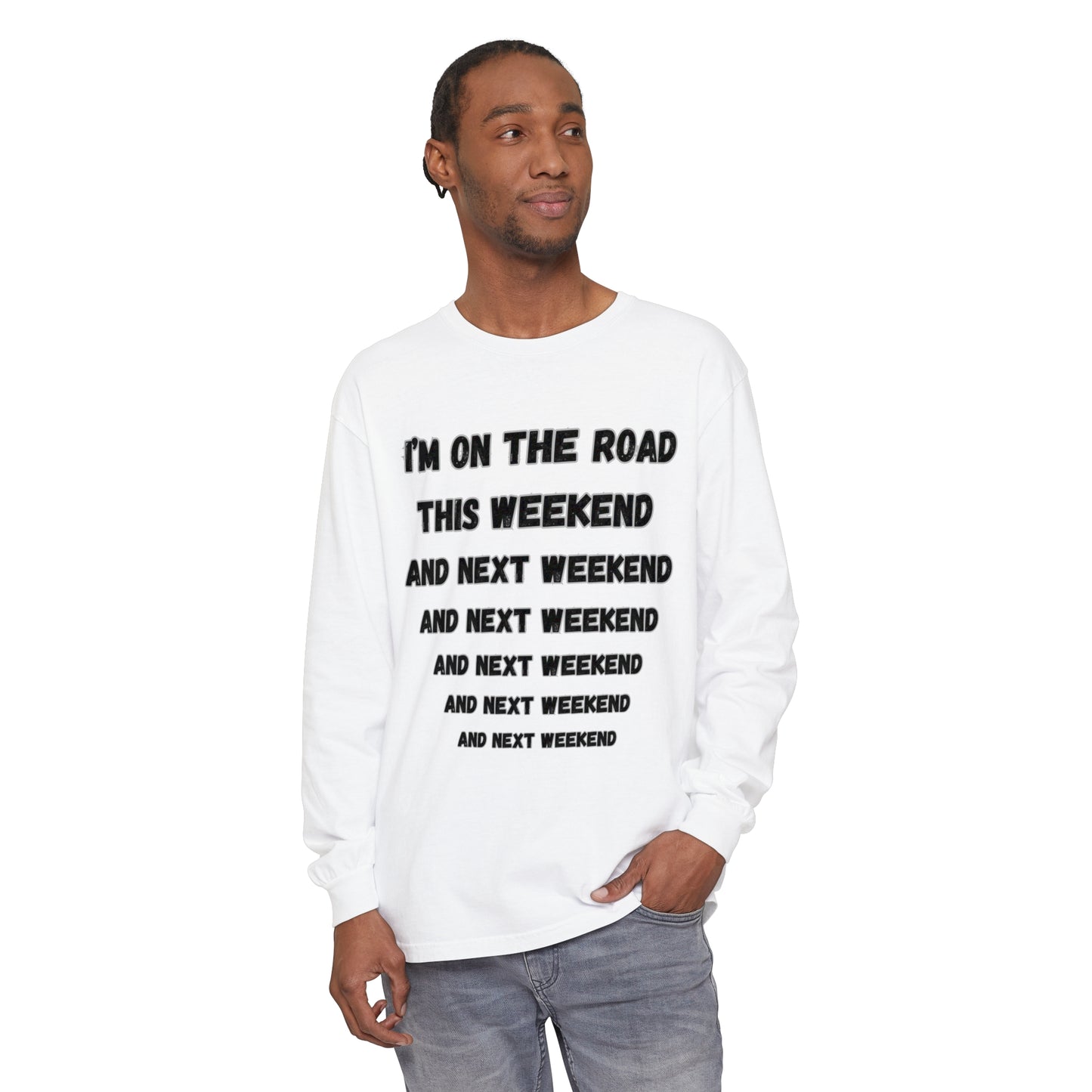 On The Road Unisex Garment-dyed Long Sleeve T-Shirt