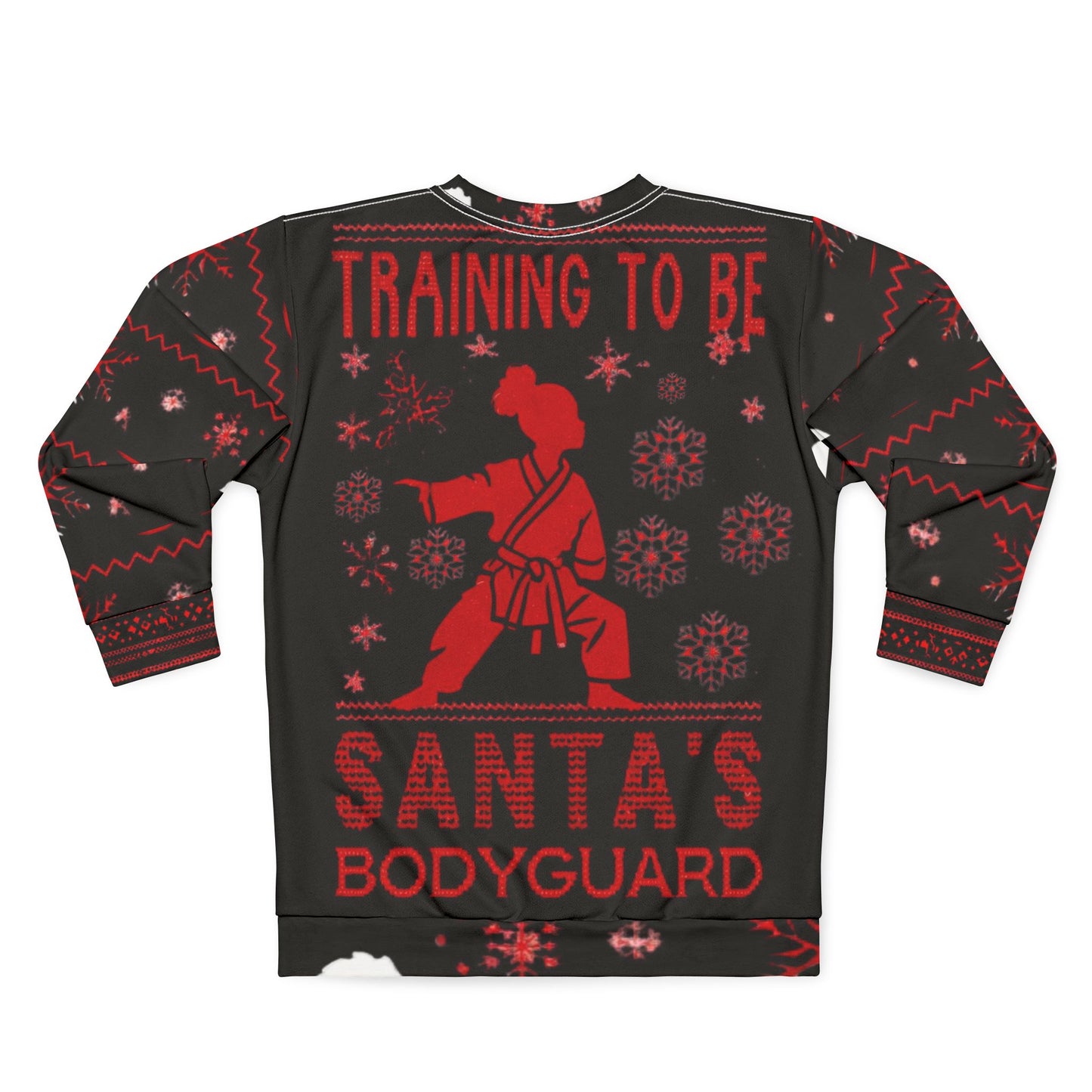 Santa’s Bodyguard Ugly Christmas Unisex Sweatshirt, Holiday Sweatshirt, Fitness Gift, Sweatshirt for Martial Arts Lovers, Cozy Winter Wear, Let's Get Kicking