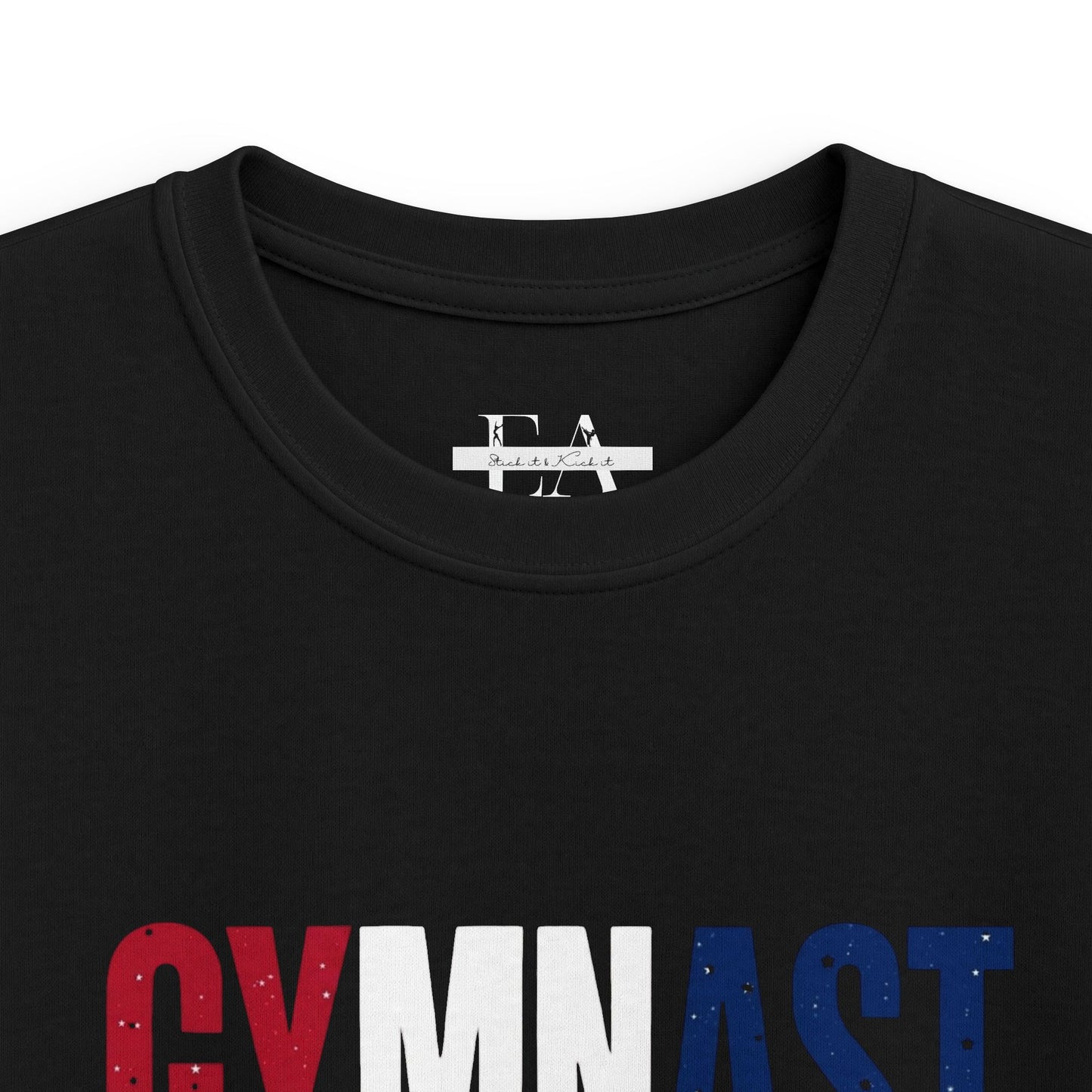 USA Gymnast T‑Shirt — Celebrate 250 Red & Blue Distressed Graphic Tee for Young Gymnasts