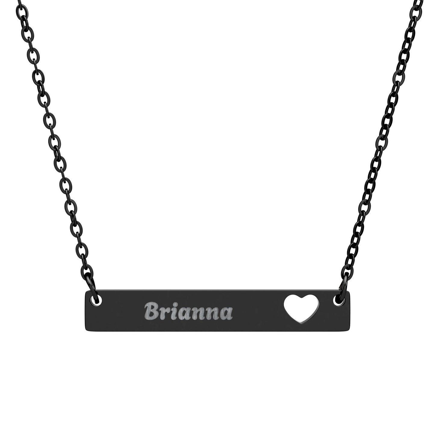 Personalized Engravable Cutout Heart Bar Necklace