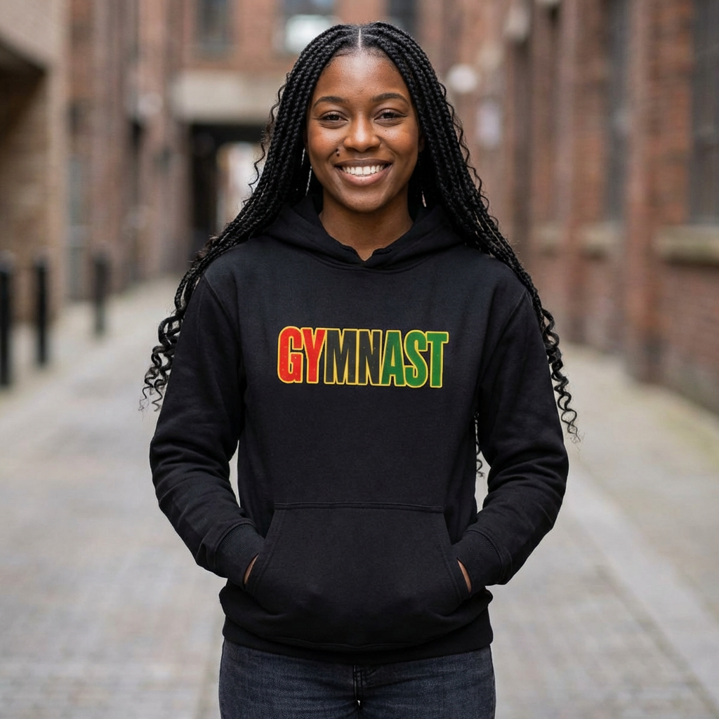 Gymnast Hoodie — Retro Rasta Gradient Gymnastics Pullover (Adult/Teen)