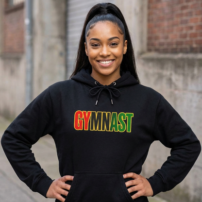 Gymnast Hoodie — Retro Rasta Gradient Gymnastics Pullover (Adult/Teen)