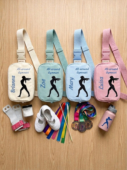 Gymnast Embroidered Personalized Sling Bag — Crossbody Sport Pack