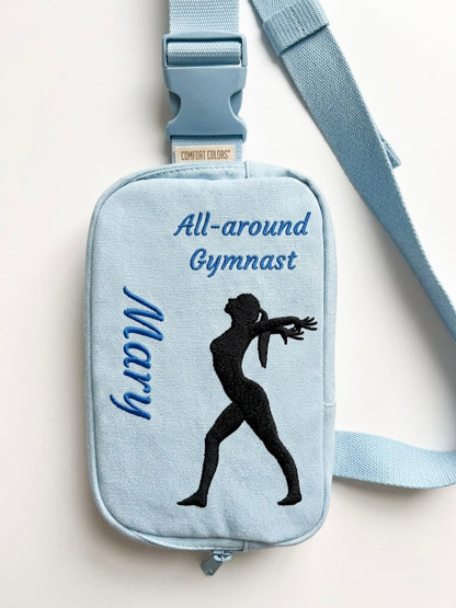 Gymnast Embroidered Personalized Sling Bag — Crossbody Sport Pack