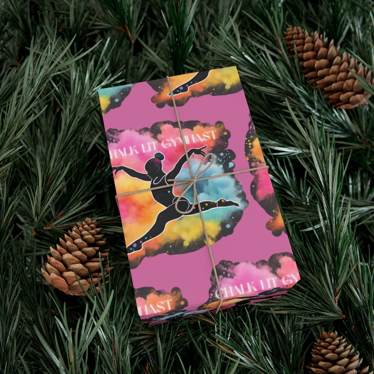 Chalk-Lit Gymnast Gift Wrap Papers