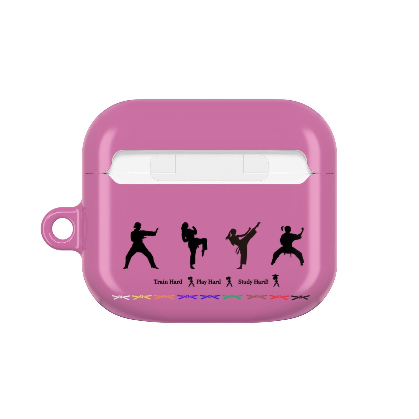 Karate Kid AirPod Case - Train Hard, Play Hard, Study Hard - Cute Pink Protective Cover