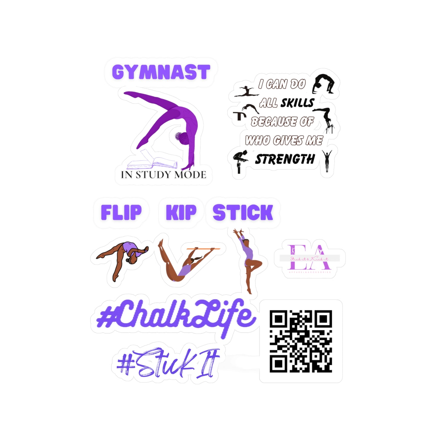 Gymnast Inspirational Kiss-Cut Vinyl Decals