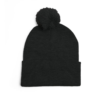 Embroidered 'Martial Artist' Pom-Pom Knit Cap — Custom Name Beanie