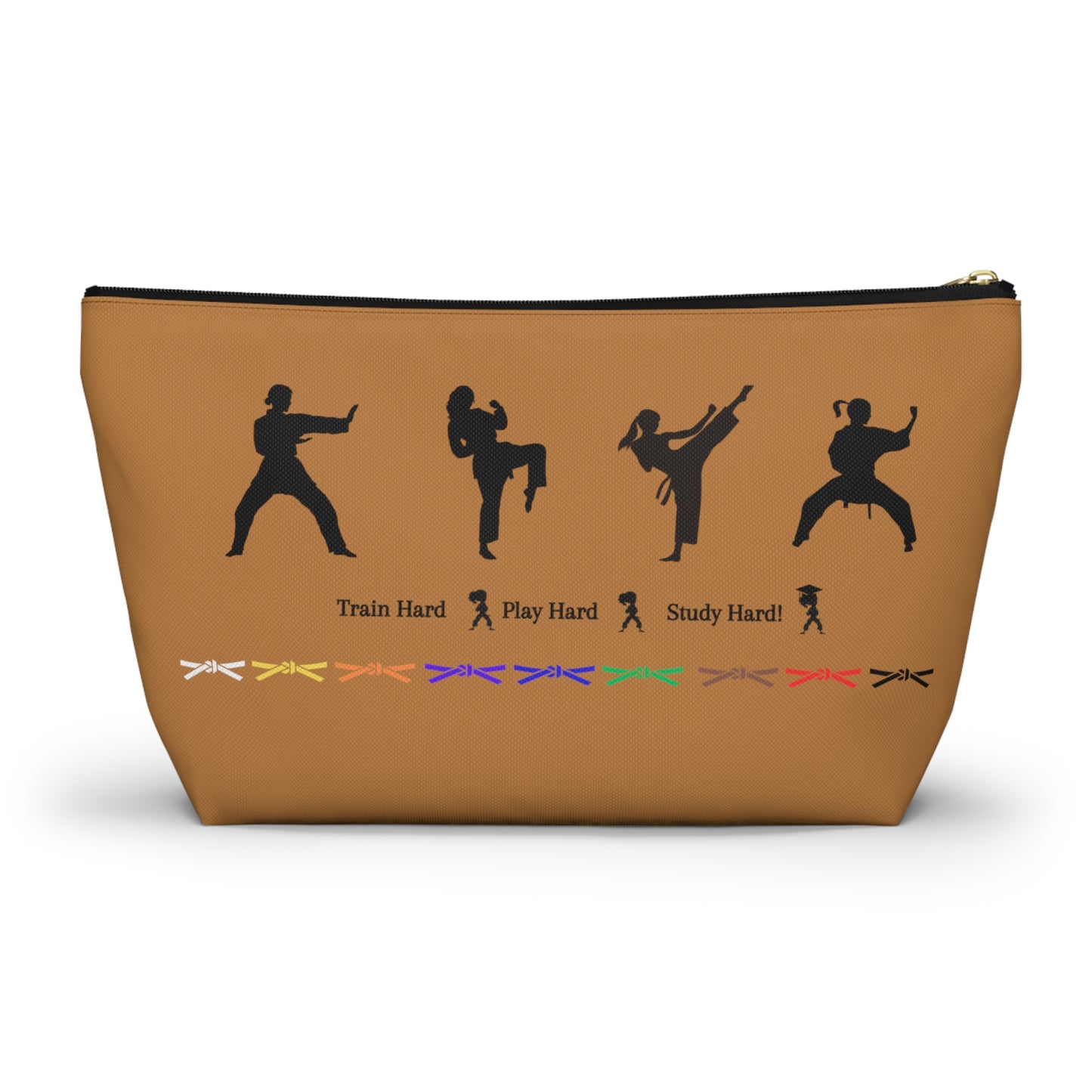 Karate Study Hard Pencil / Accessory Pouch w T-bottom