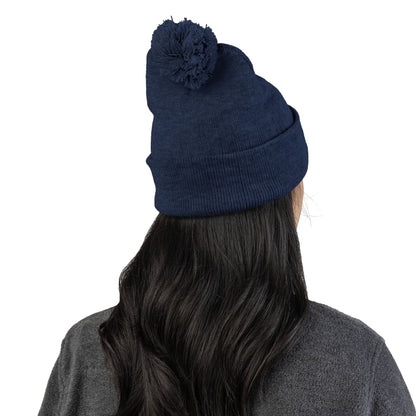 Embroidered 'Martial Artist' Pom-Pom Knit Cap — Custom Name Beanie