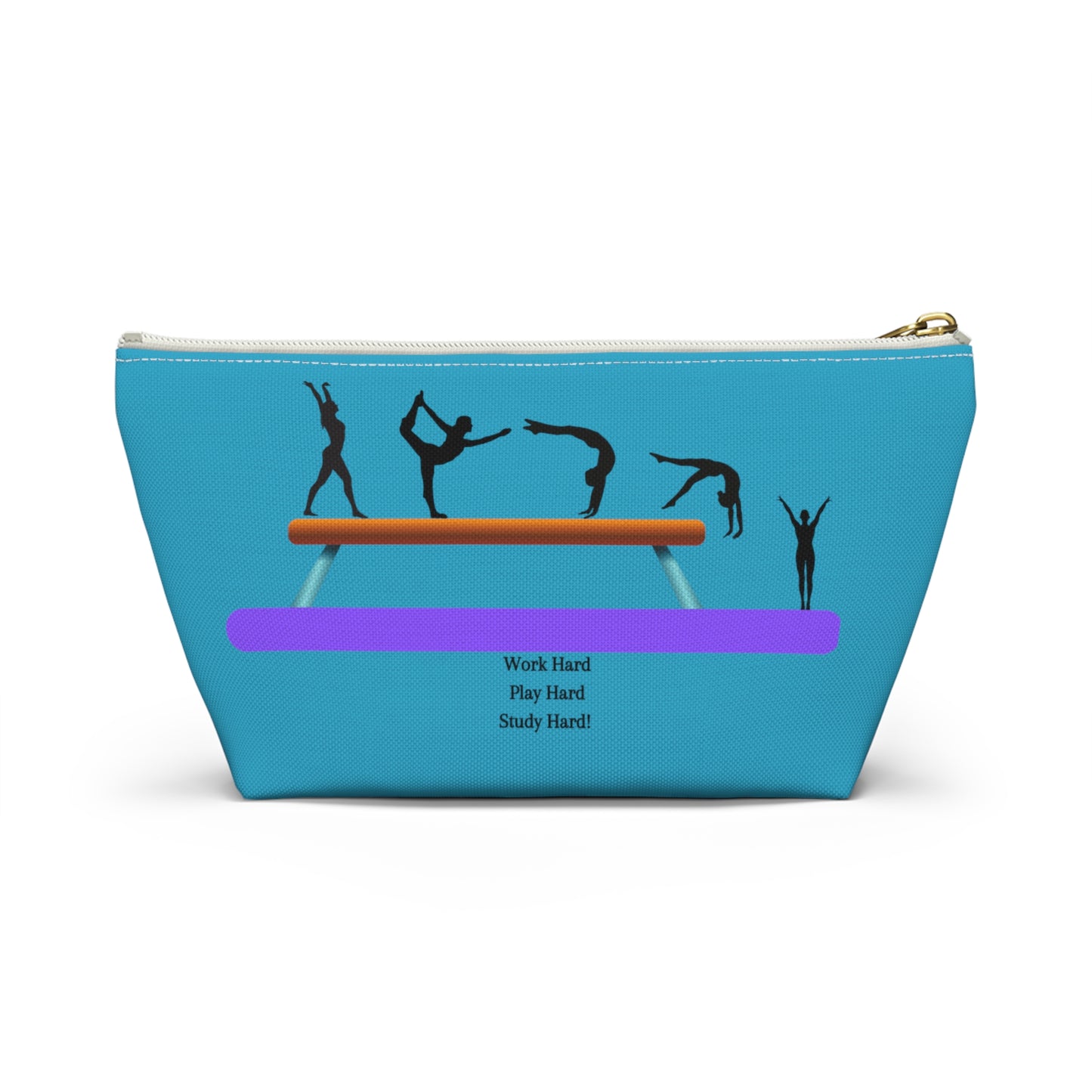 Gymnast Study Hard Pencil / Accessory Pouch w T-bottom