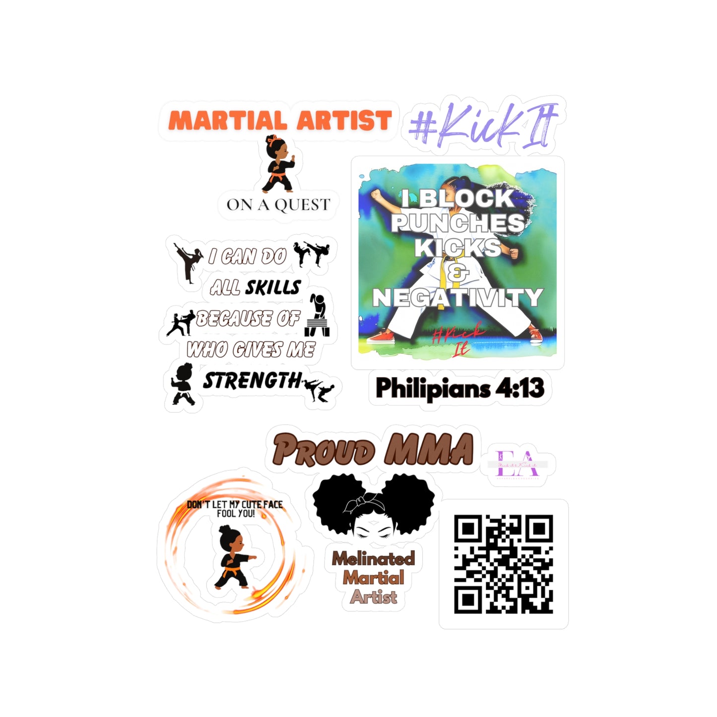 Martial Arts Inspirational Kiss-Cut Vinyl Decals