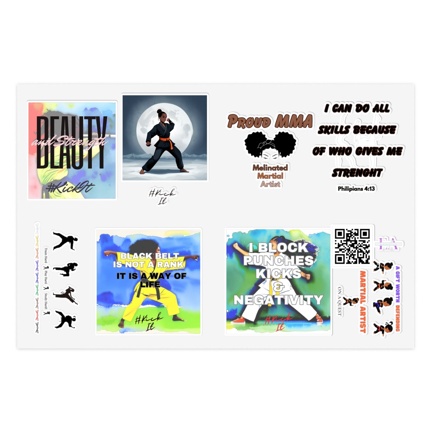 E & A Karate Sticker Sheets