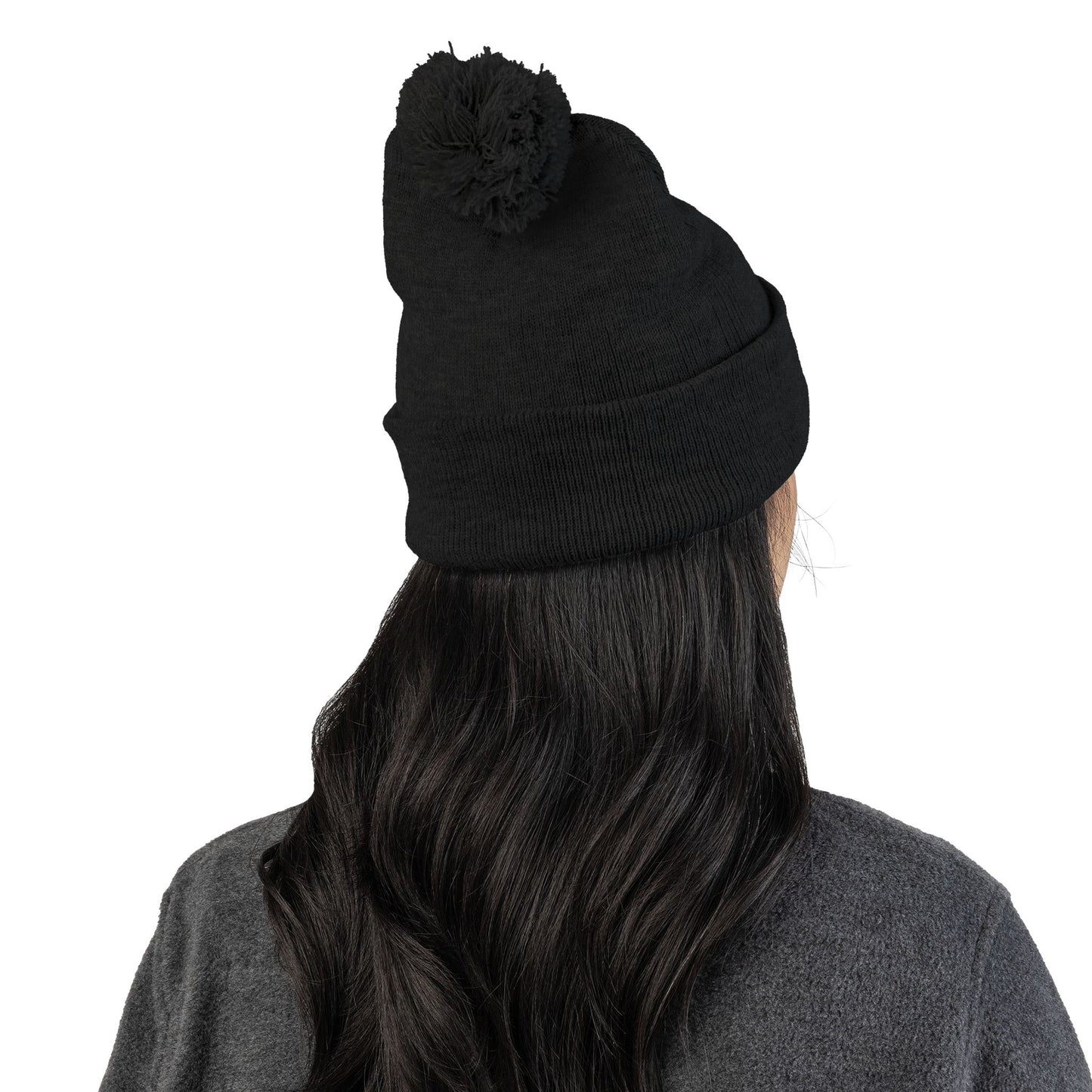 Embroidered 'Martial Artist' Pom-Pom Knit Cap — Custom Name Beanie