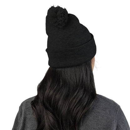 Embroidered 'Martial Artist' Pom-Pom Knit Cap — Custom Name Beanie