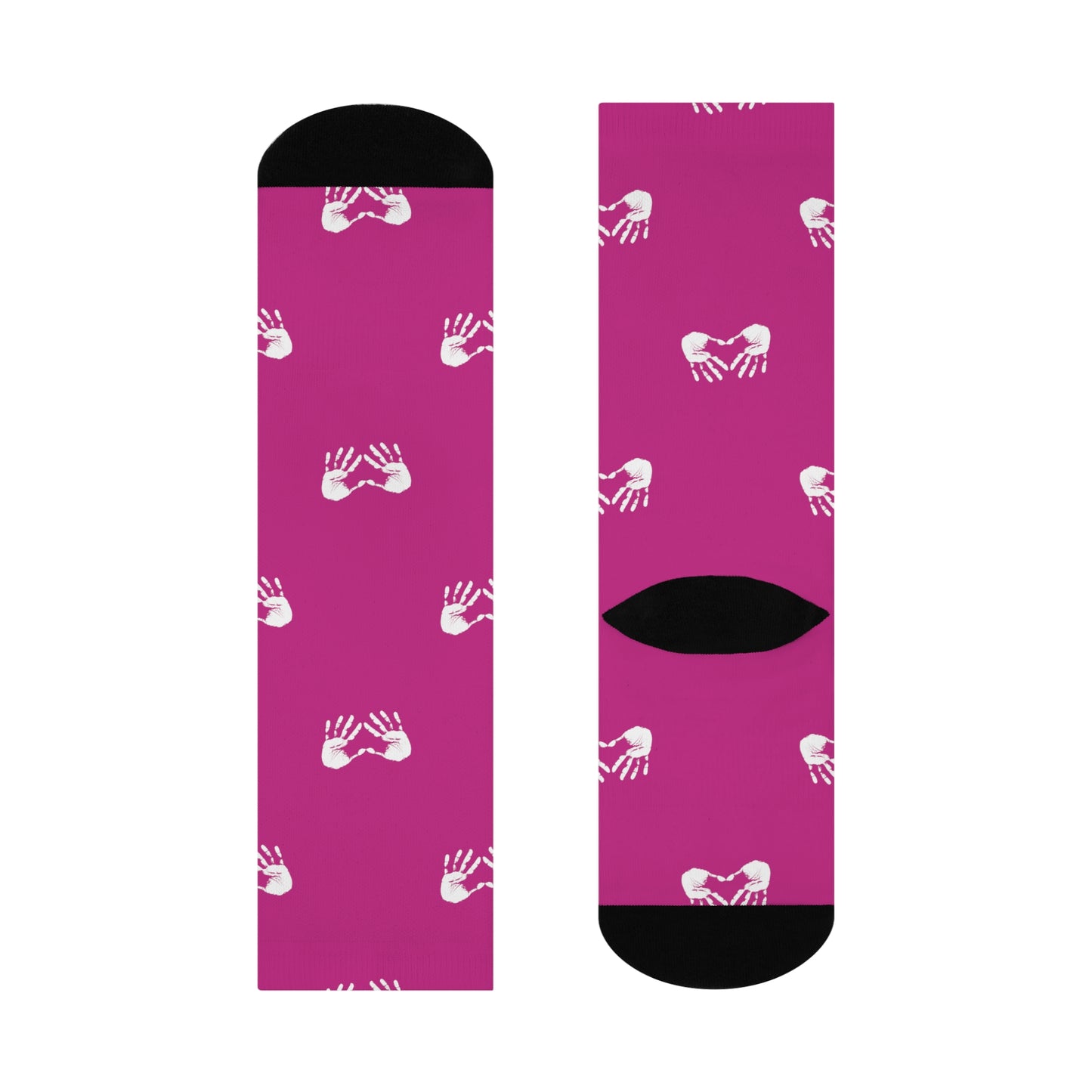 Gymnast Chalk Heart Cushioned Crew Socks (Think Pink)