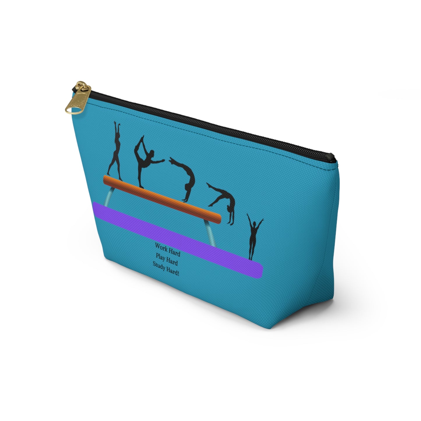 Gymnast Study Hard Pencil / Accessory Pouch w T-bottom