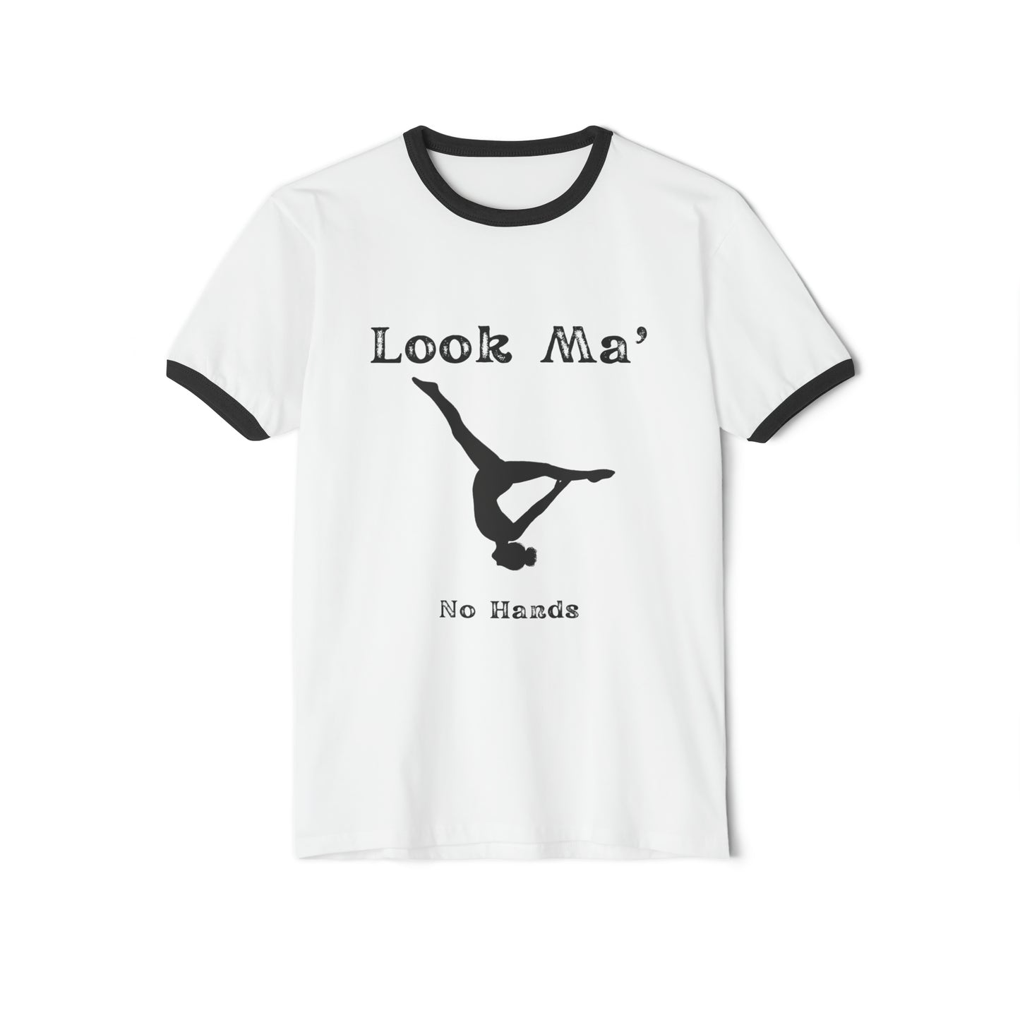 Look Ma Teenager/Adult Unisex Cotton Ringer T-Shirt