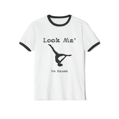 Look Ma Teenager/Adult Unisex Cotton Ringer T-Shirt