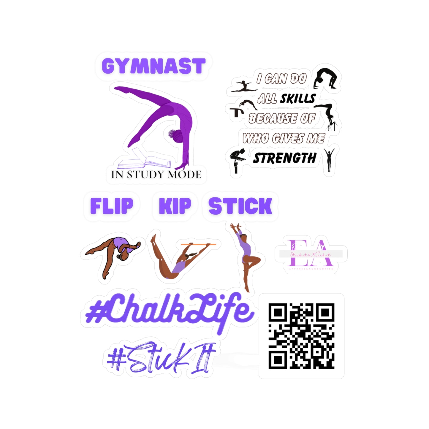 Gymnast Inspirational Kiss-Cut Vinyl Decals