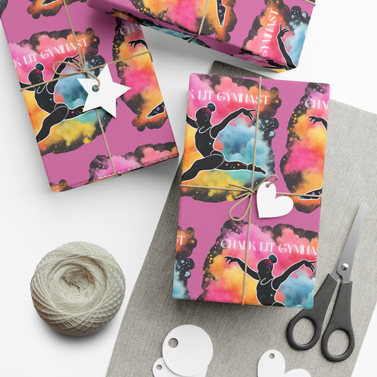 Chalk-Lit Gymnast Gift Wrap Papers