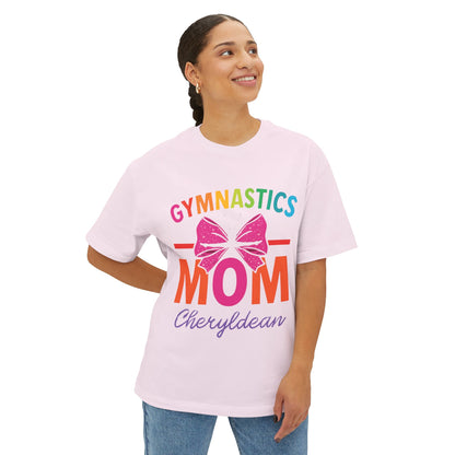 Gymnastics Mom T-Shirt with Bow (Dopamine Aesthetic) — Personalized