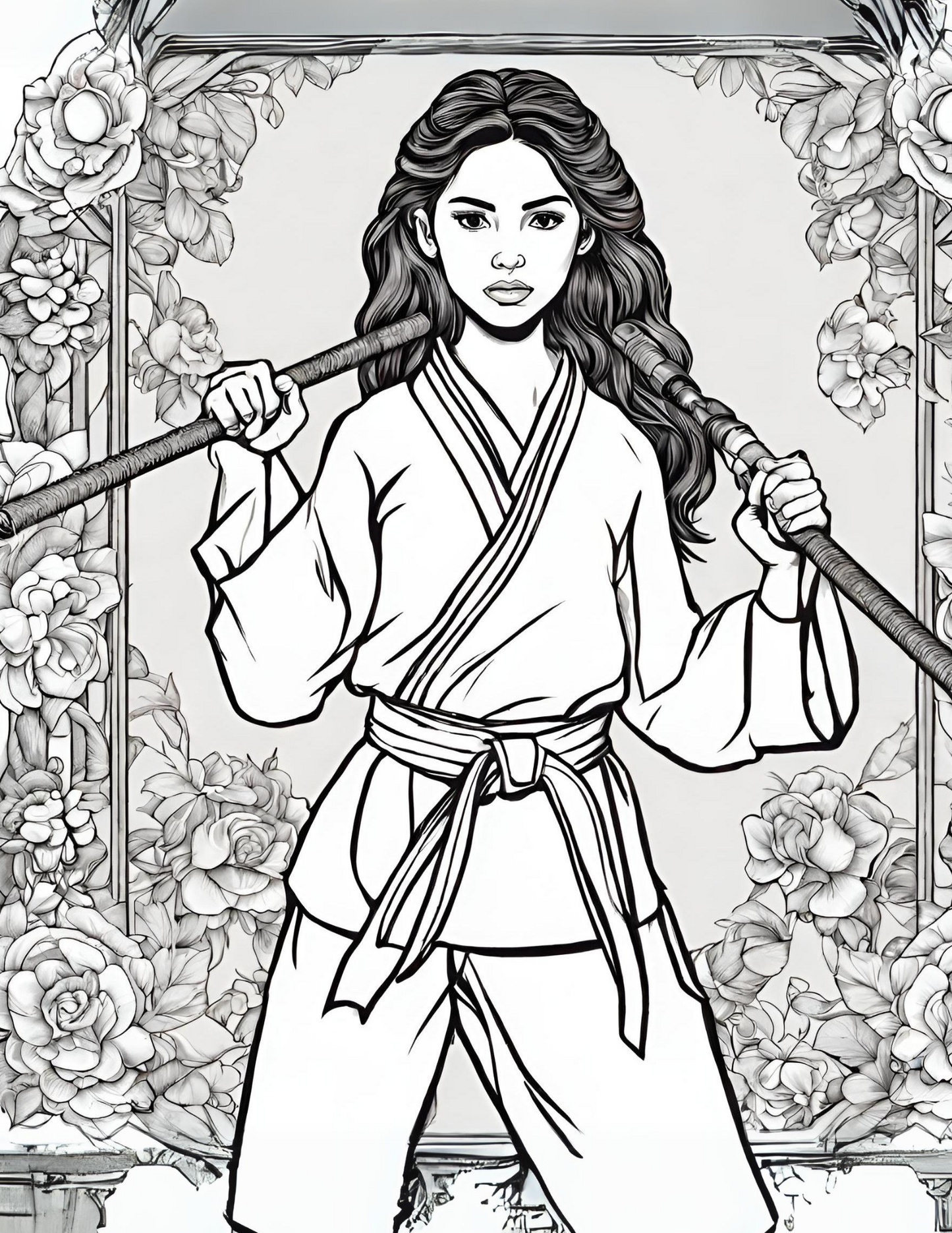 Martial Arts Girls Coloring Book