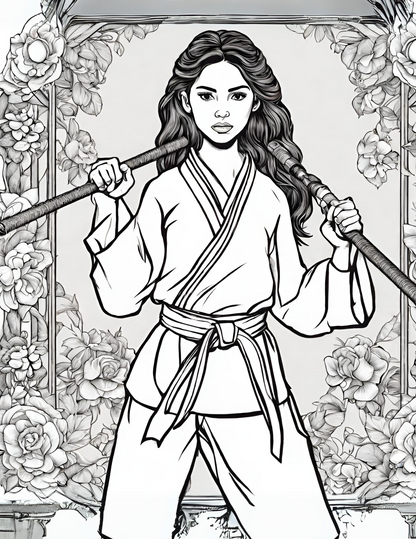 Martial Arts Girls Coloring Book