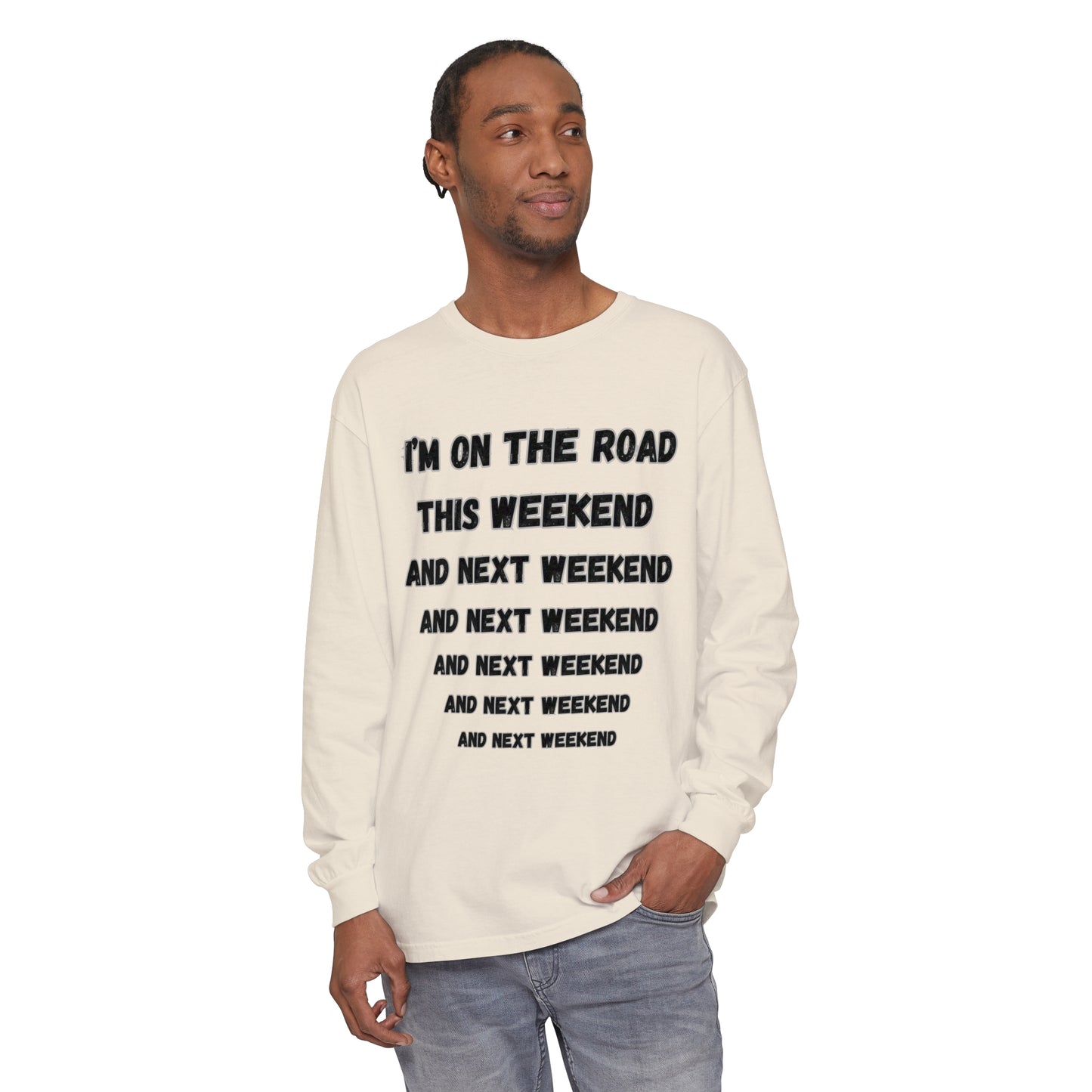 On The Road Unisex Garment-dyed Long Sleeve T-Shirt