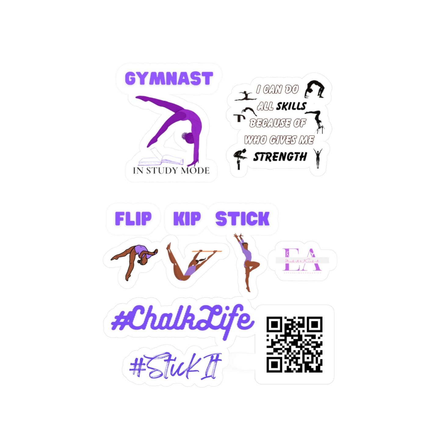 Gymnast Inspirational Kiss-Cut Vinyl Decals