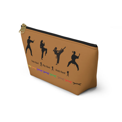 Karate Study Hard Pencil / Accessory Pouch w T-bottom