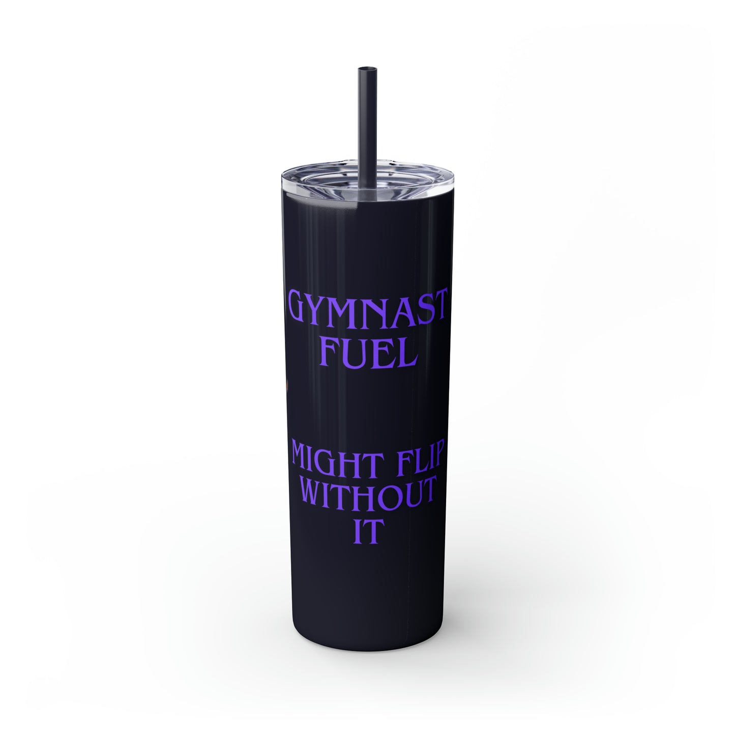 Gymnast Fuel Skinny Tumbler with Straw, 20oz