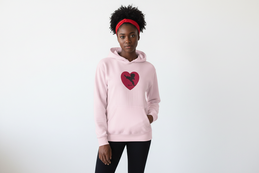 Youth Hoodie Heart Karate – Kids Embroidery Valentine Pullover