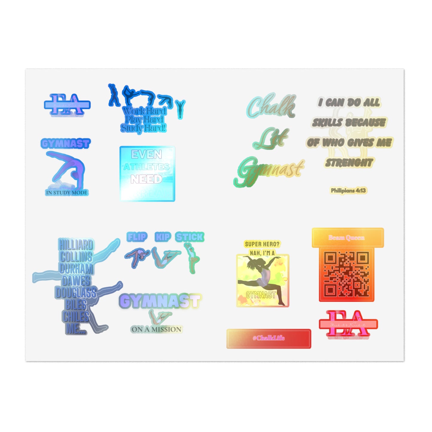 E & A Gymnast Sticker Sheets