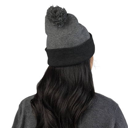 Embroidered 'Martial Artist' Pom-Pom Knit Cap — Custom Name Beanie