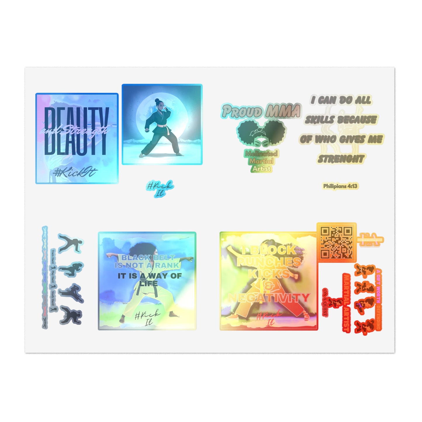 E & A Karate Sticker Sheets