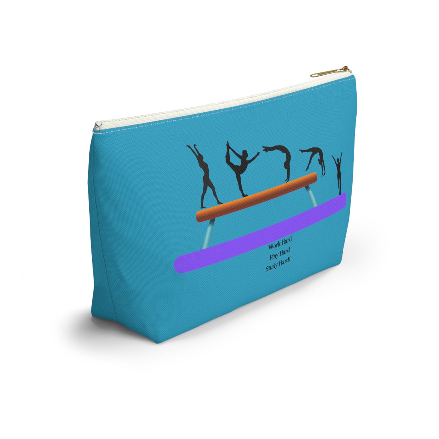 Gymnast Study Hard Pencil / Accessory Pouch w T-bottom