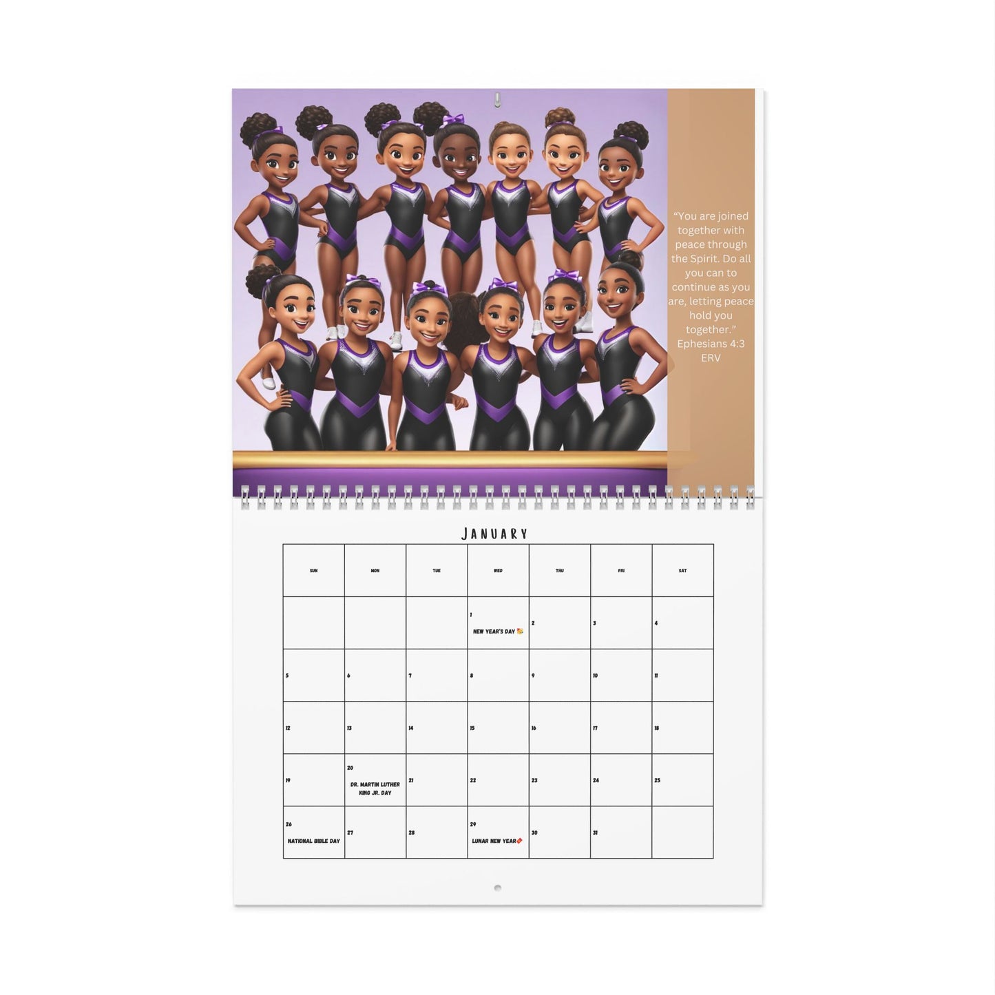 2025 Inspirational Calendar for Young Girls of Color