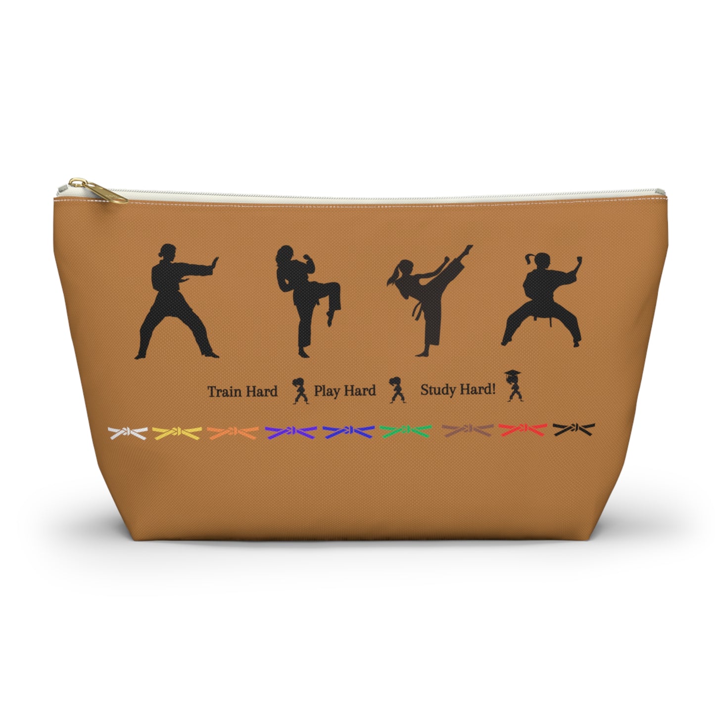 Karate Study Hard Pencil / Accessory Pouch w T-bottom