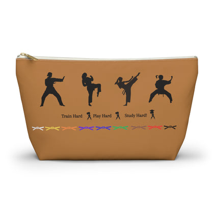 Karate Study Hard Pencil / Accessory Pouch w T-bottom